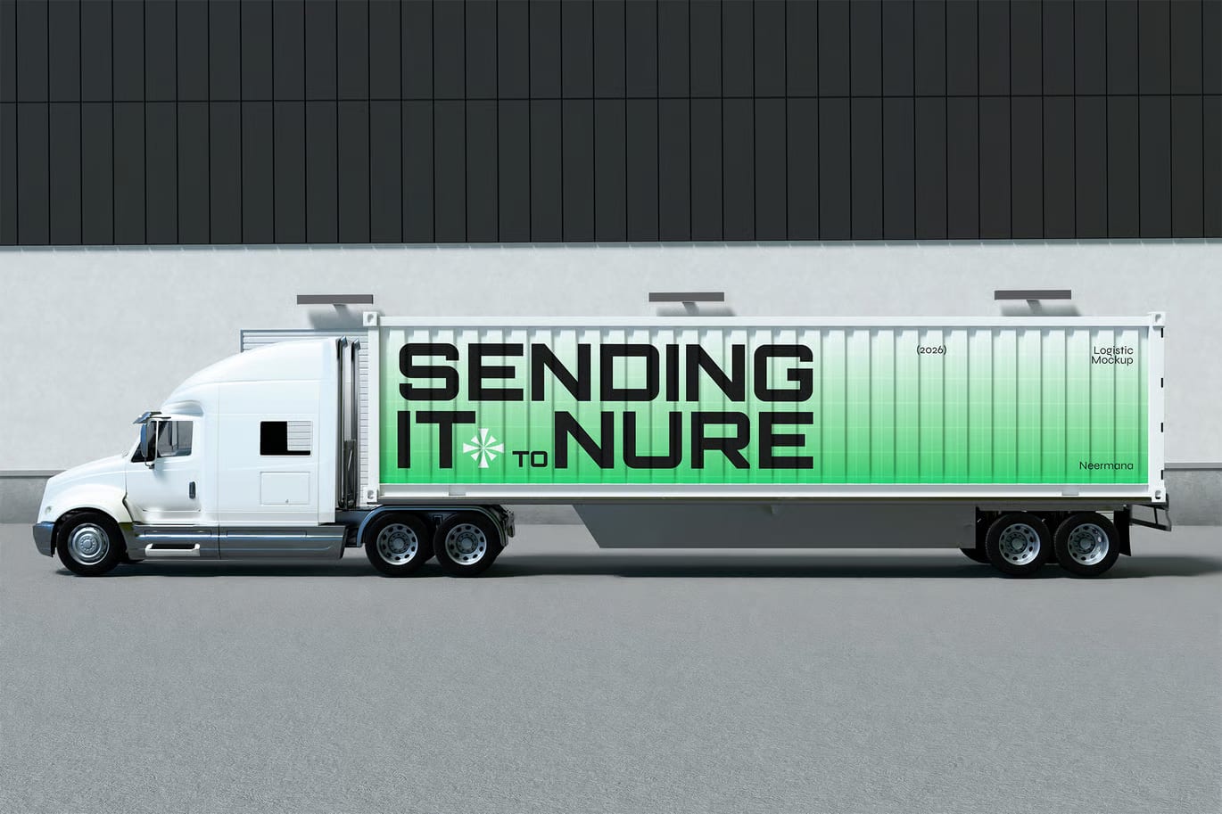 Free Logistic Truck Mockup 2