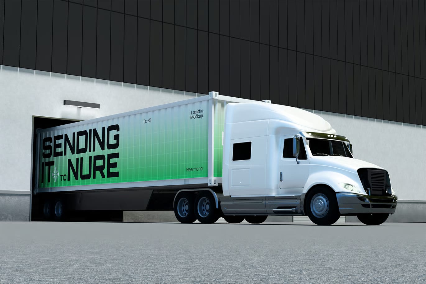 Free Logistic Truck Mockup 3