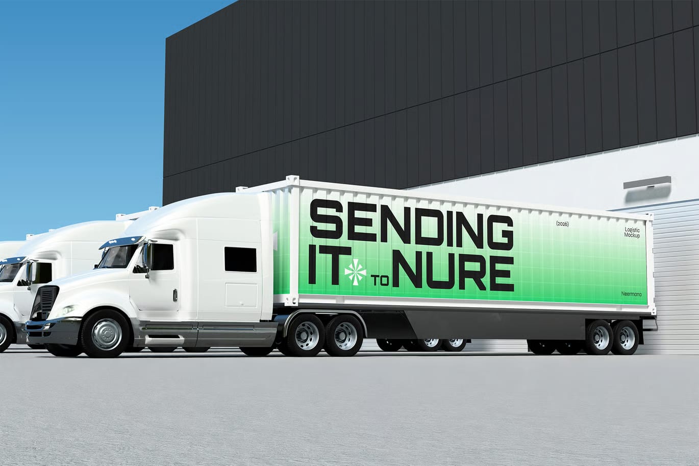 Free Logistic Truck Mockup 4
