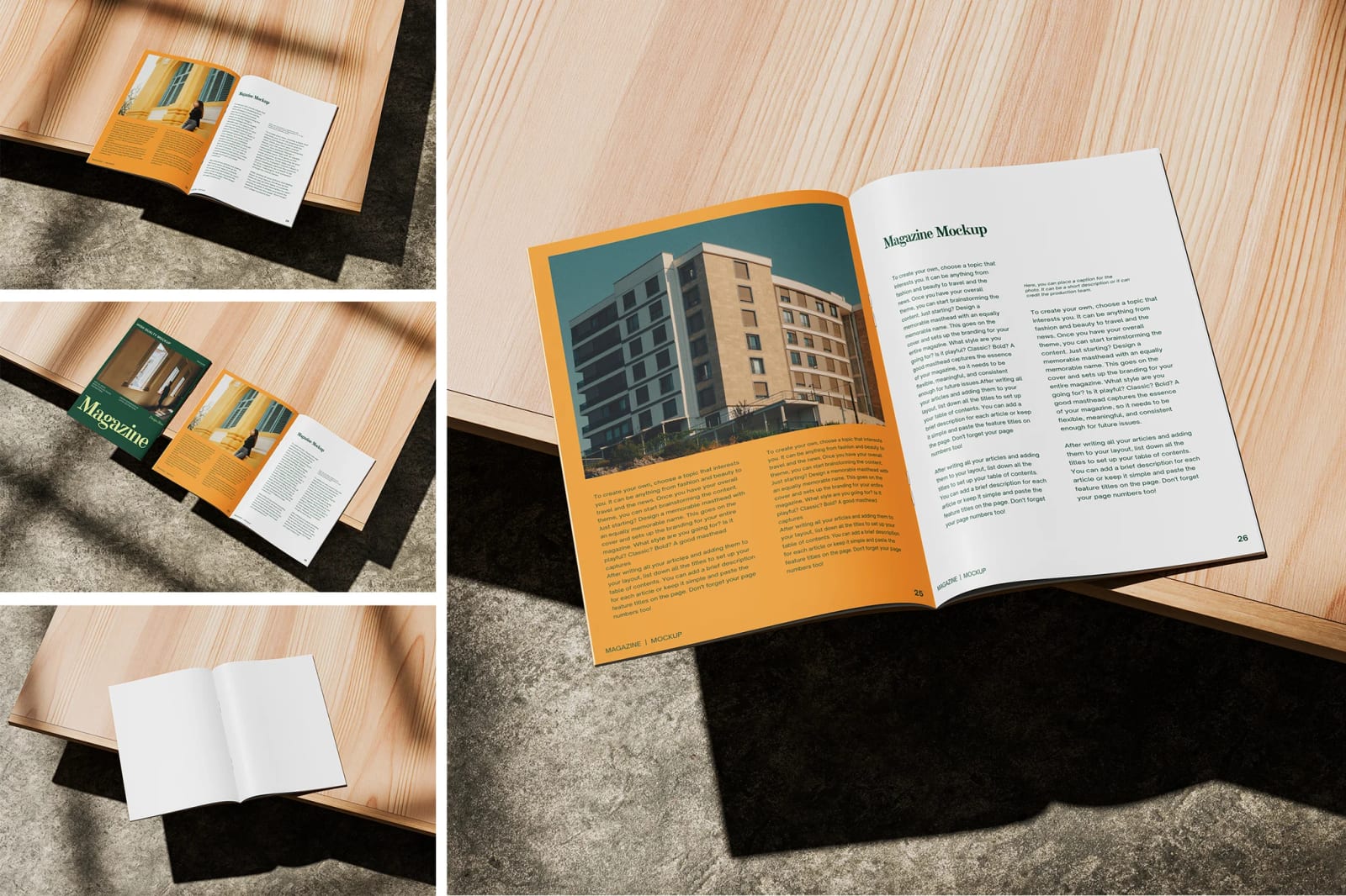 Free Magazine Mockup Set – 03 PSD Files 1