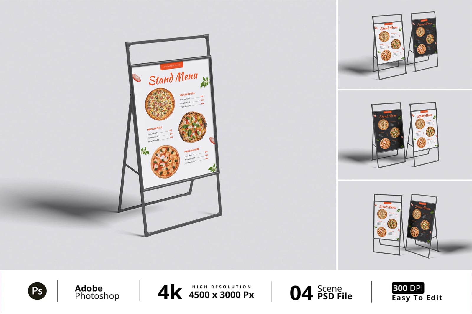Free Menu Stand Mockup 1
