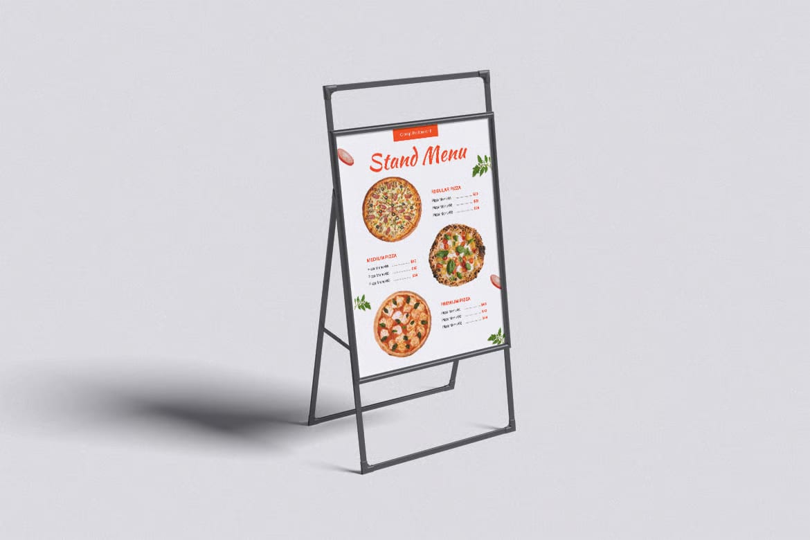 Free Menu Stand Mockup 2