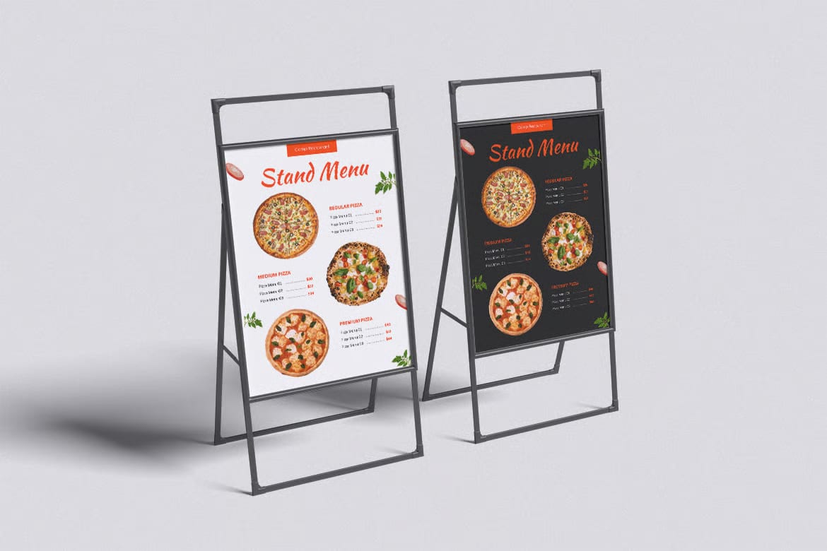 Free Menu Stand Mockup 3