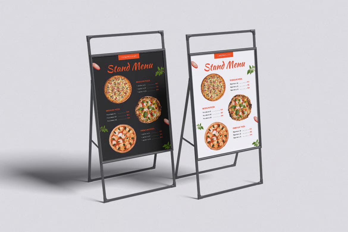 Free Menu Stand Mockup 4
