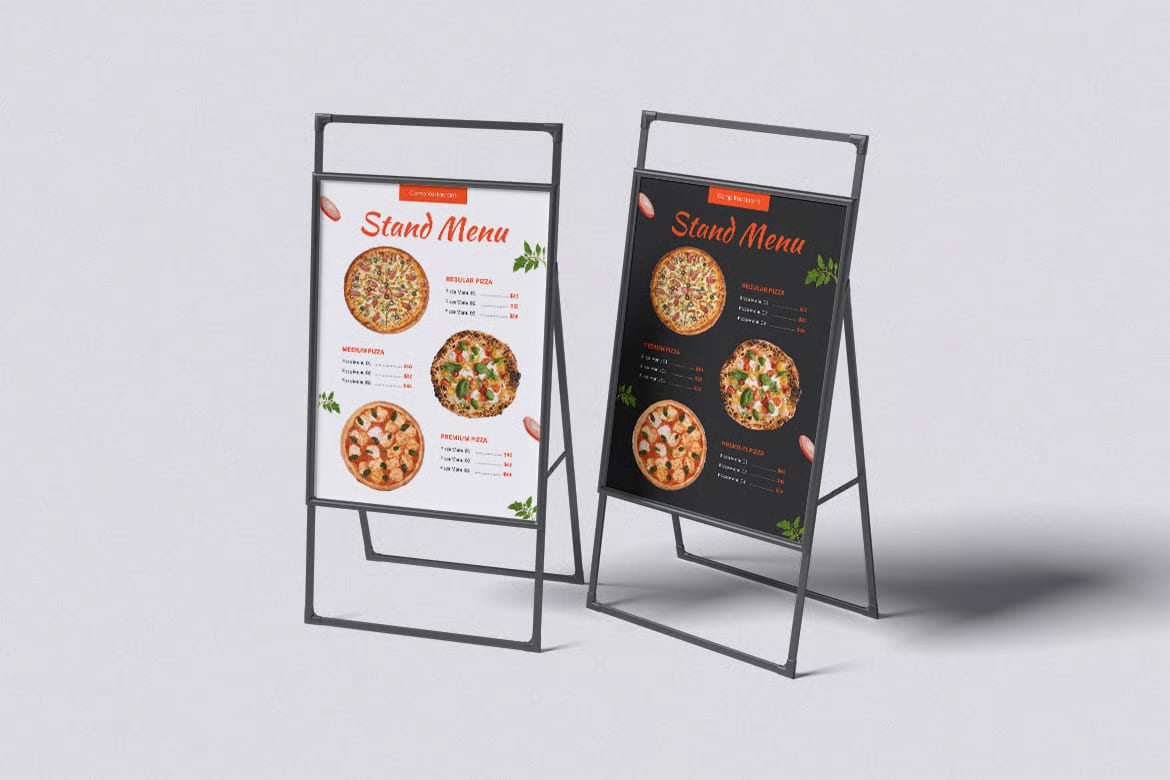 Free Menu Stand Mockup 5