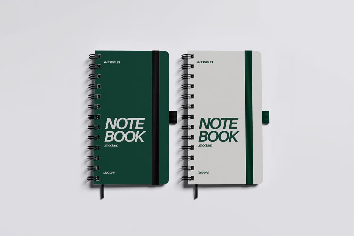 Free Notebook Mockup Set - 04 PSD Files 2