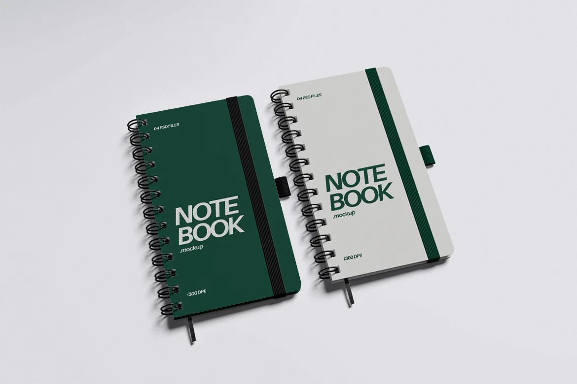 Free Notebook Mockup Set - 04 PSD Files 4