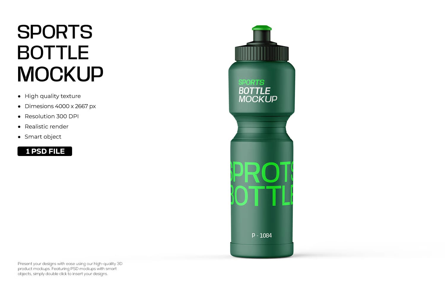 Free Plastic Water Bottle Mockup 1