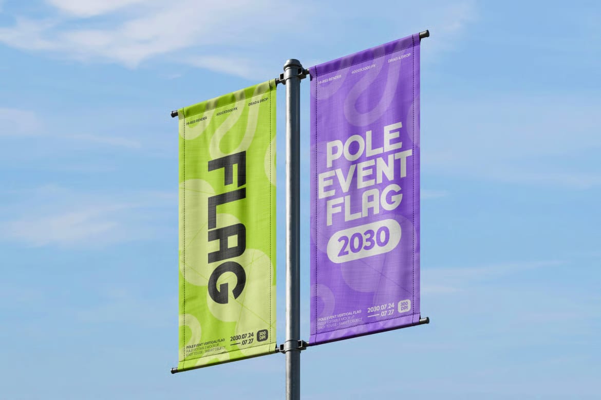 Free Pole Banner Mockup 2