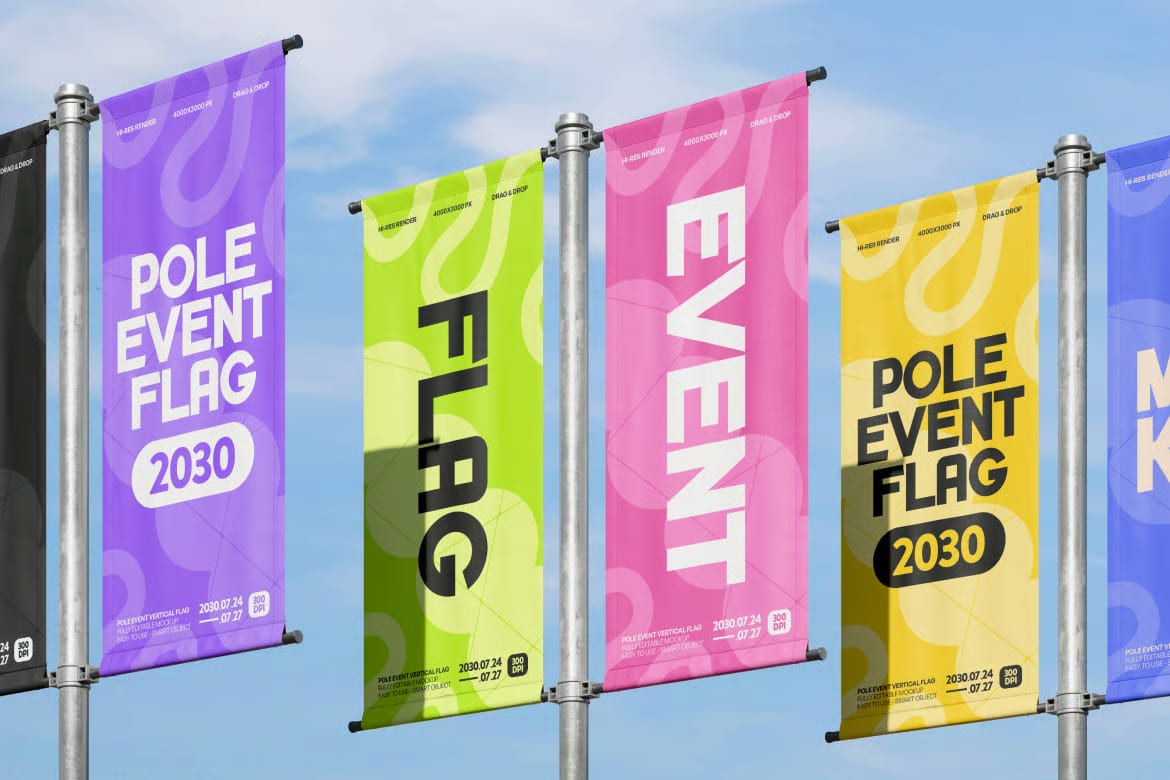 Free Pole Banner Mockup 4