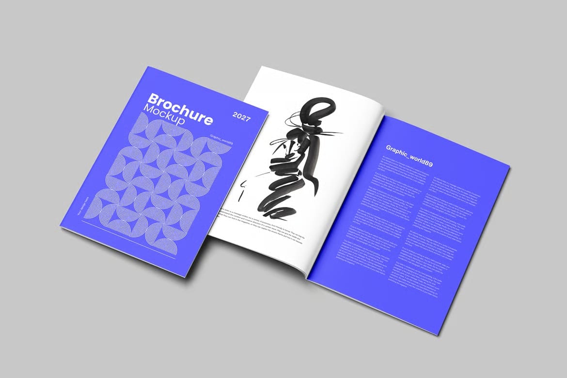 Free Realistic A4 Brochure Mockup 2