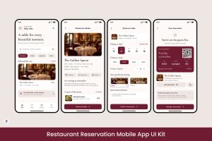 Free Restaurant Reservation Mobile App UI Kit 1
