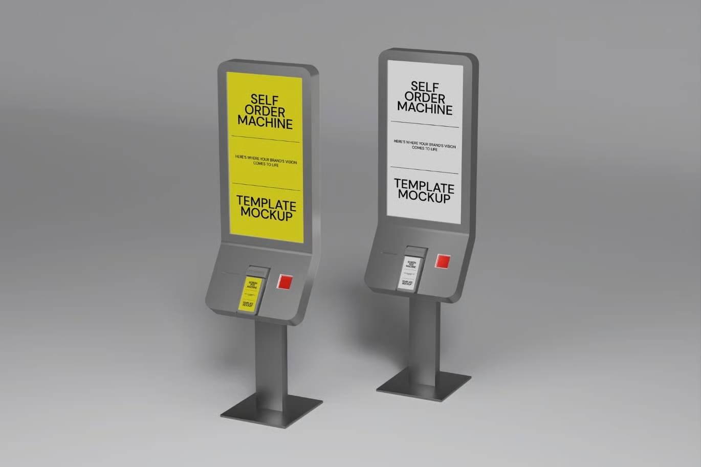 Free Self Order Machine 3D Mockup 3