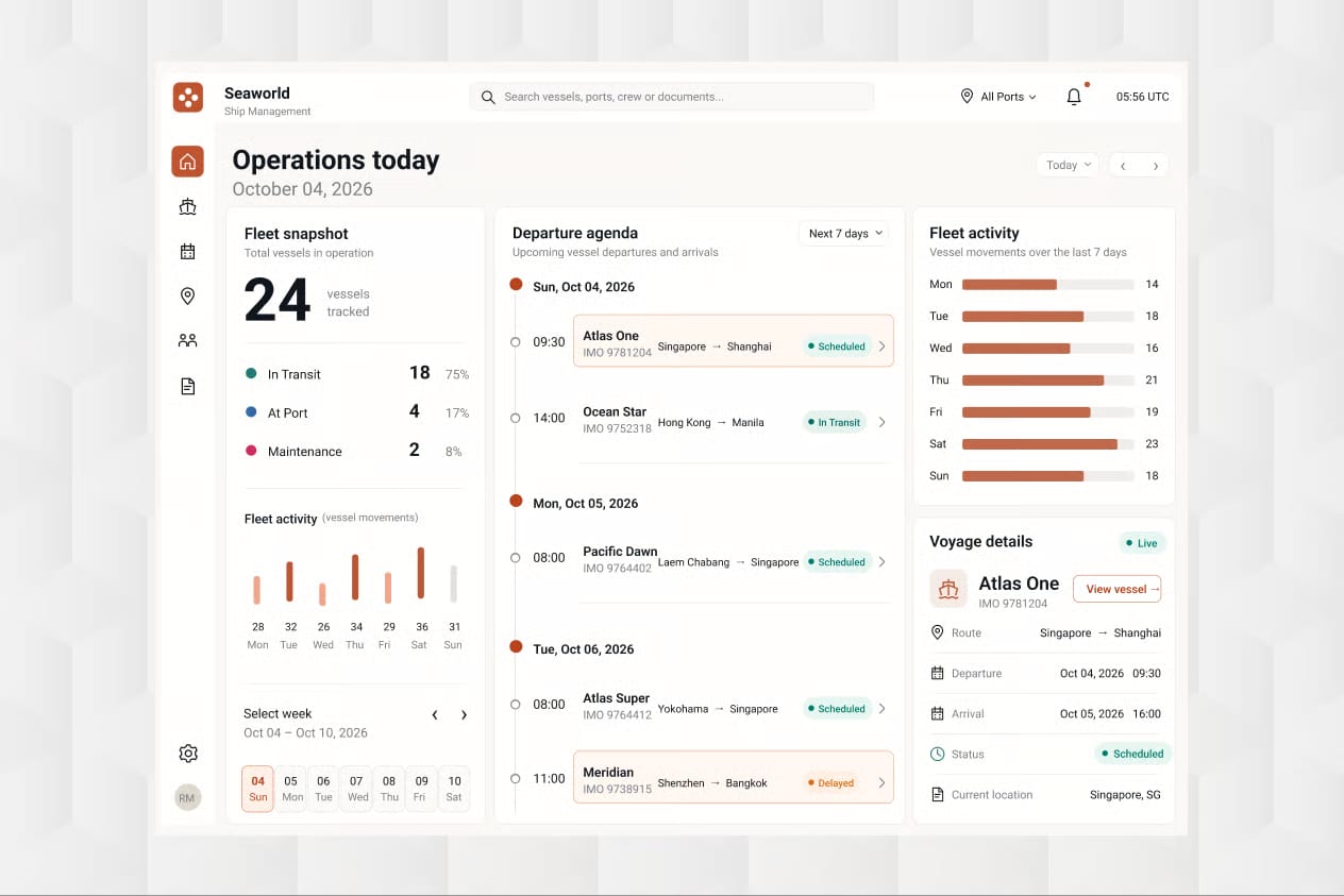 Free Ship Management Dashboard 2