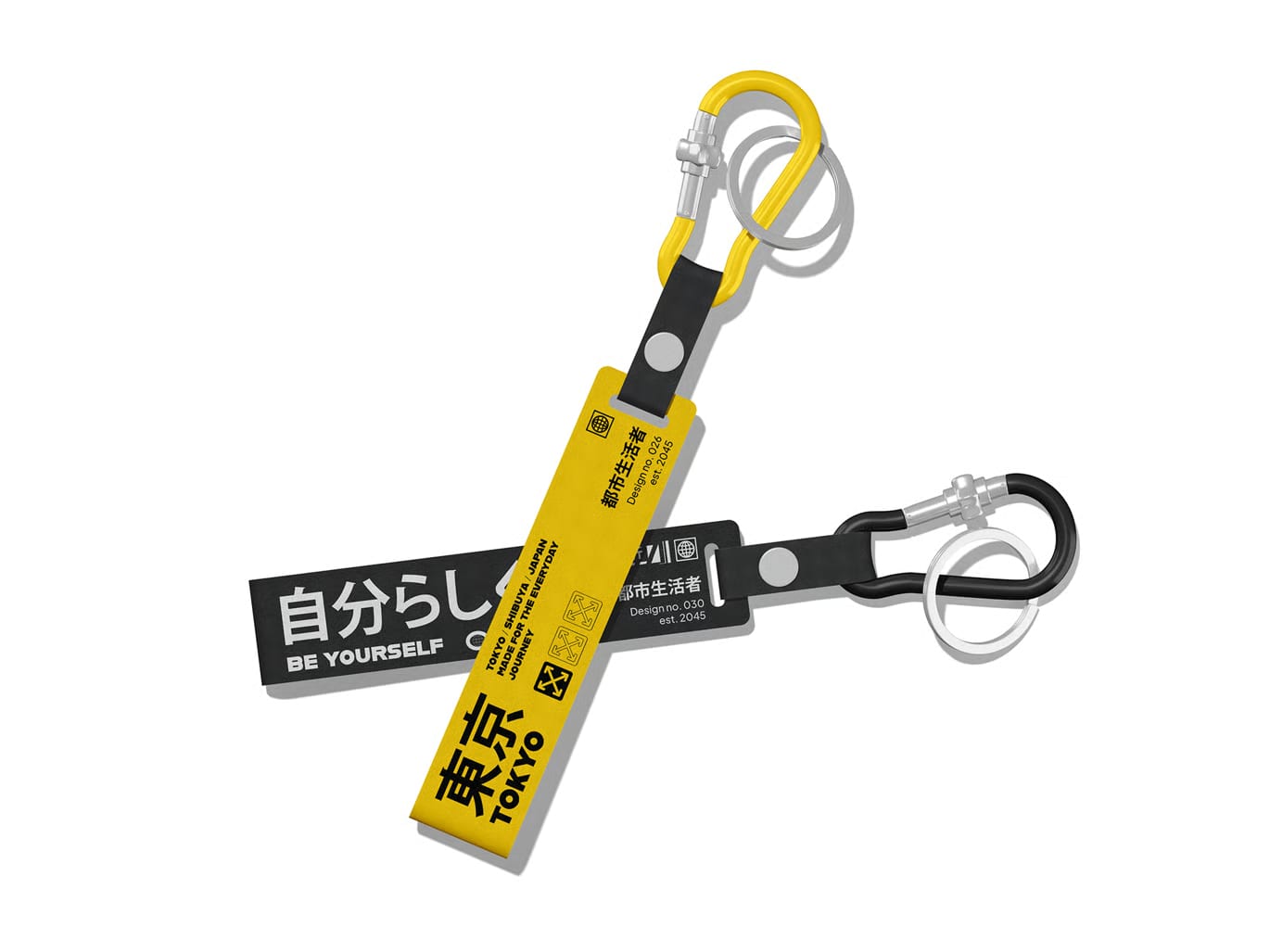 Free Silicone Keyring With Carabiner Mockup 5