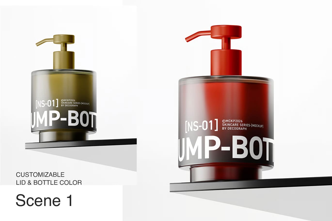 Free Skincare Pump Bottle Mockup 2