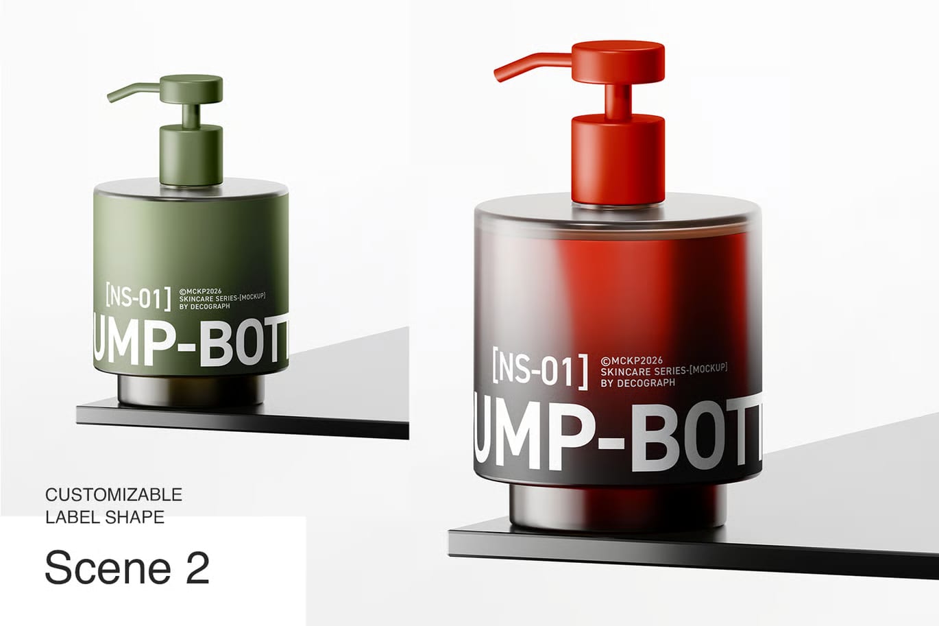 Free Skincare Pump Bottle Mockup 3