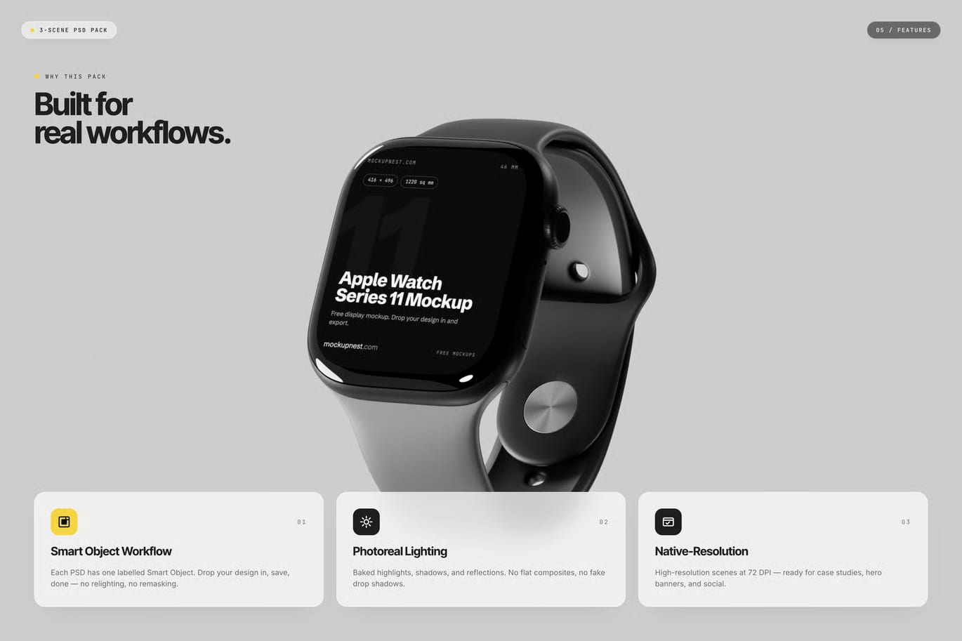 Free Smart Watch Series 11 Mockup 5
