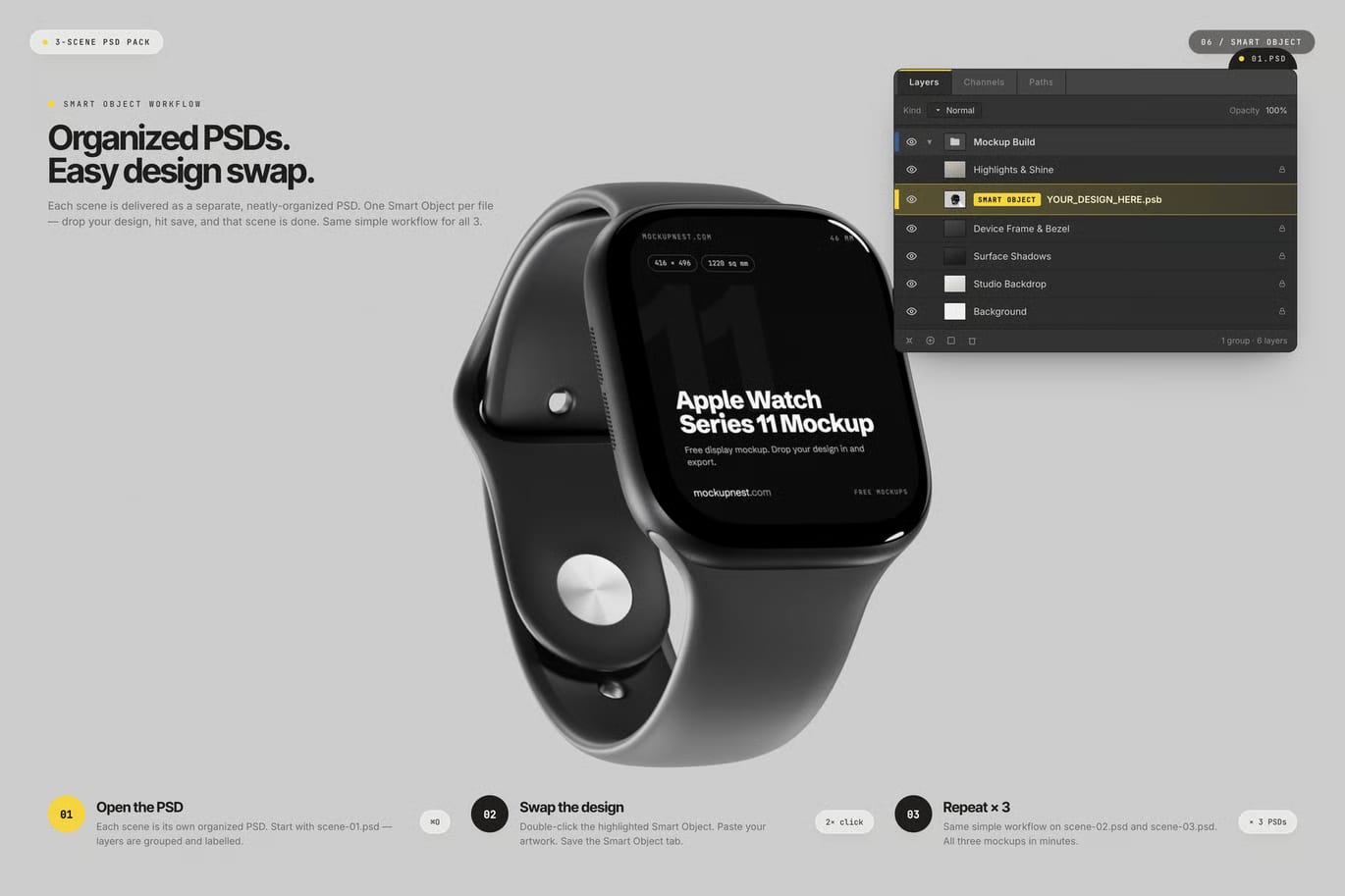 Free Smart Watch Series 11 Mockup 6