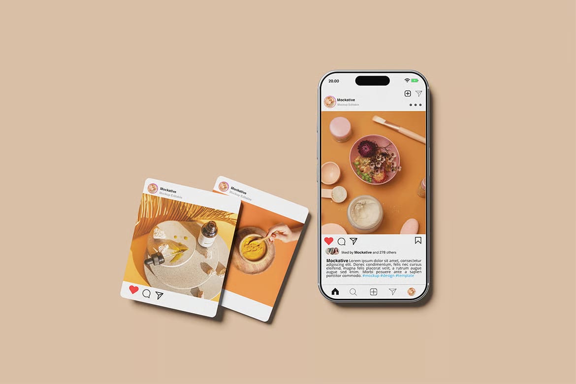 Free Smartphone Social Media Mockup 4