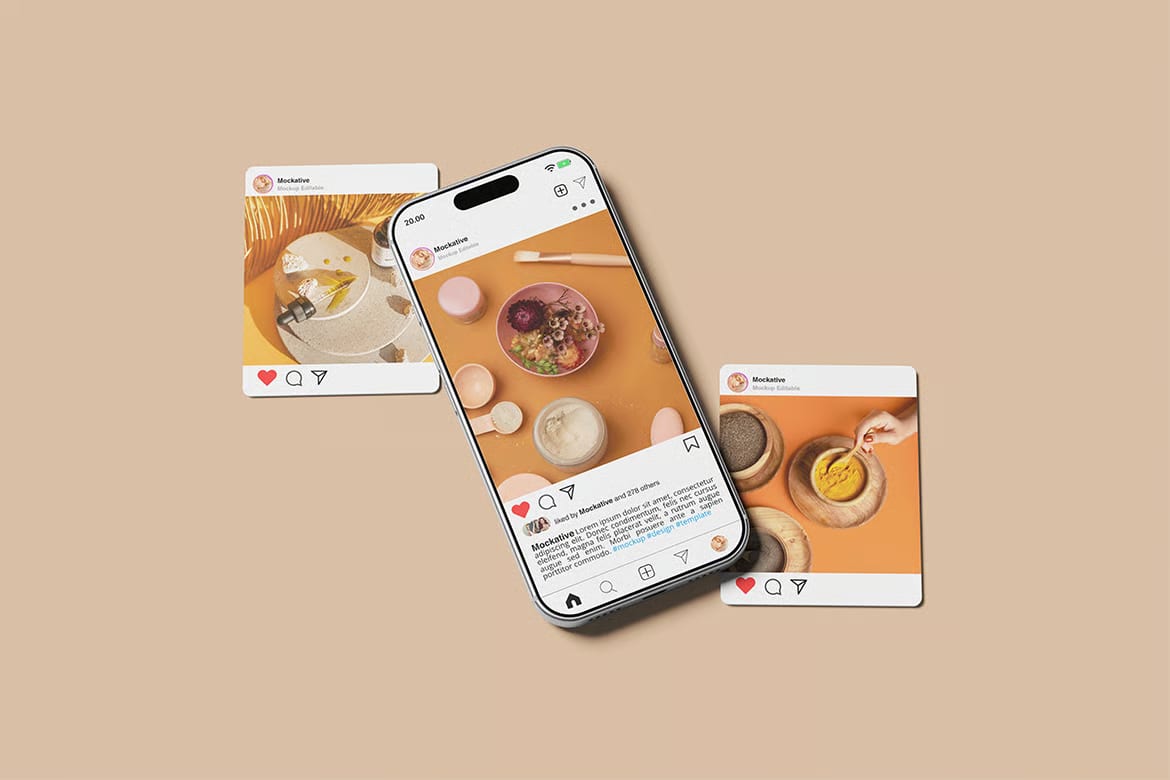 Free Smartphone Social Media Mockup 5