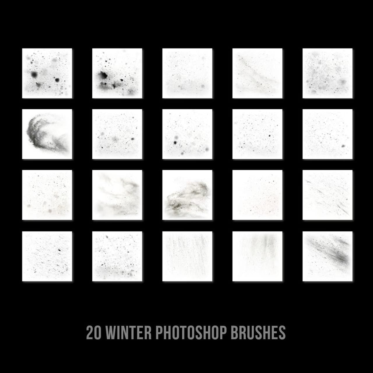 Free Snowfall Photoshop Brushes, Blizzard Stamp Brush 3