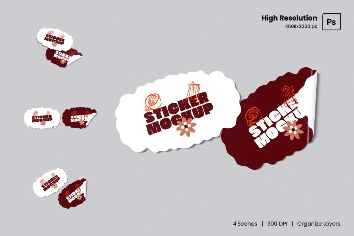 Free Sticker Mockup - FreeDesignKit