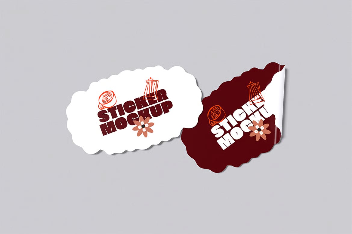 Free Sticker Mockup 2