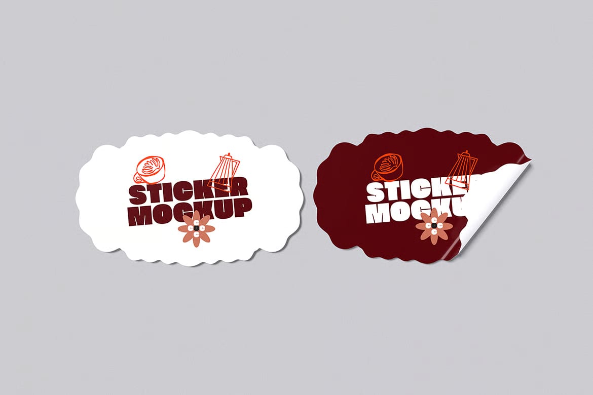 Free Sticker Mockup 3