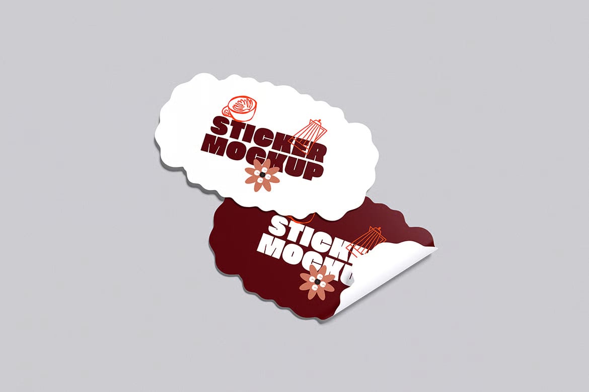 Free Sticker Mockup 4
