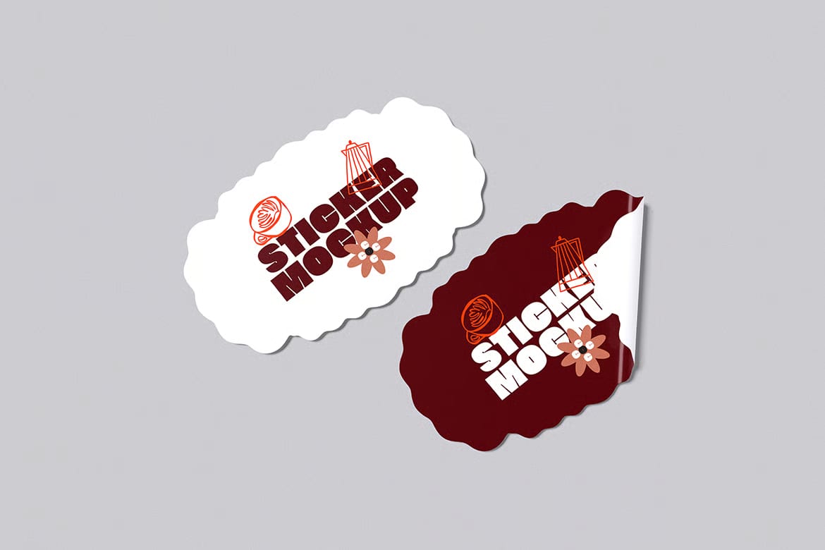 Free Sticker Mockup 5