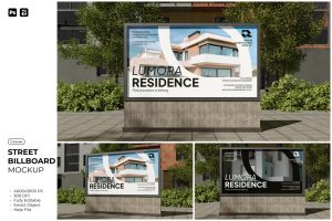 Free Street Billboard Mockup 1