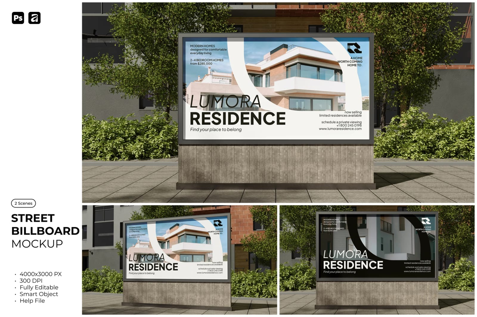 Free Street Billboard Mockup 1