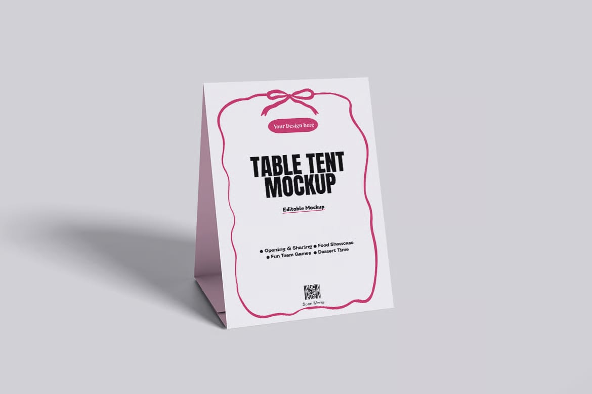 Free Table Tent Mockup 2