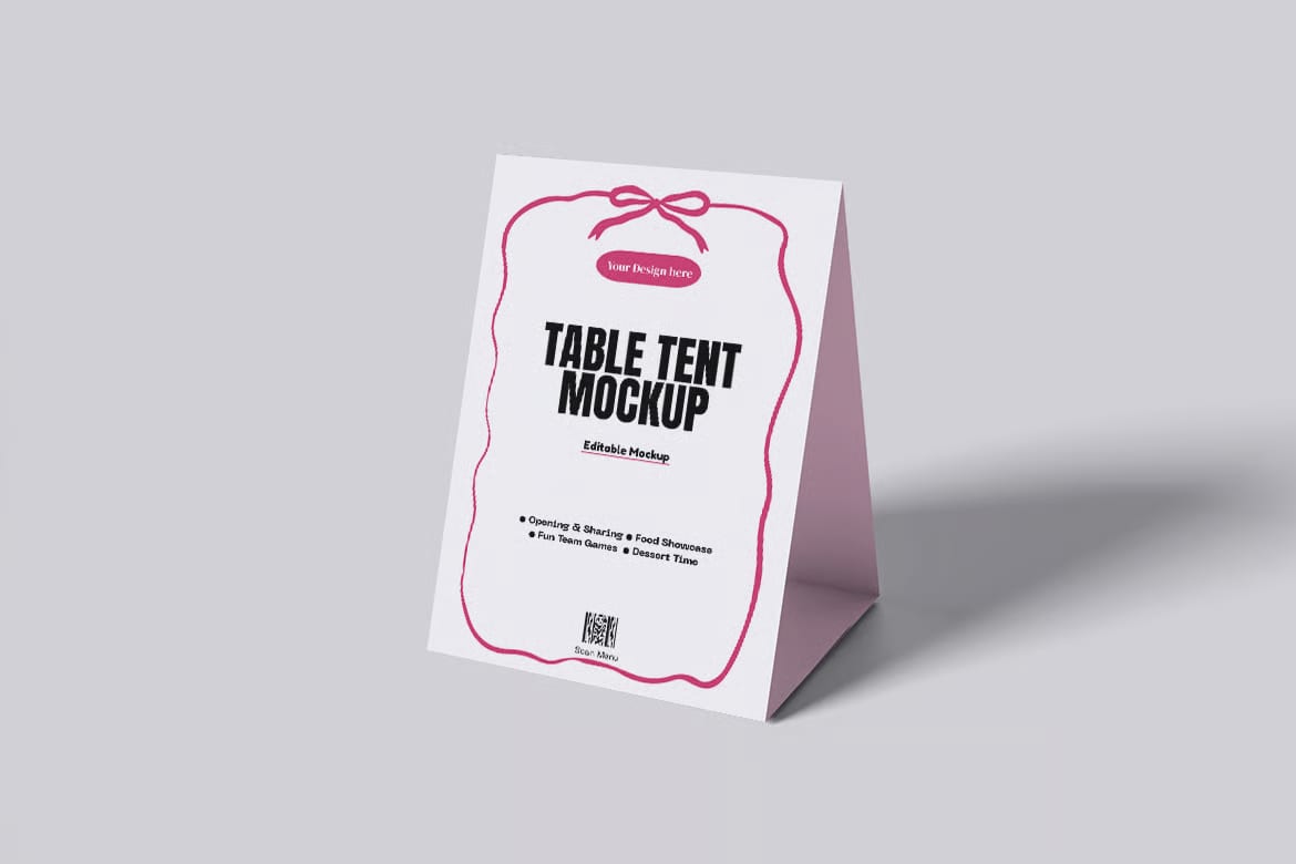 Free Table Tent Mockup 3