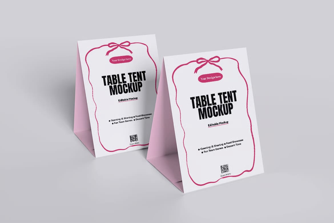 Free Table Tent Mockup 4