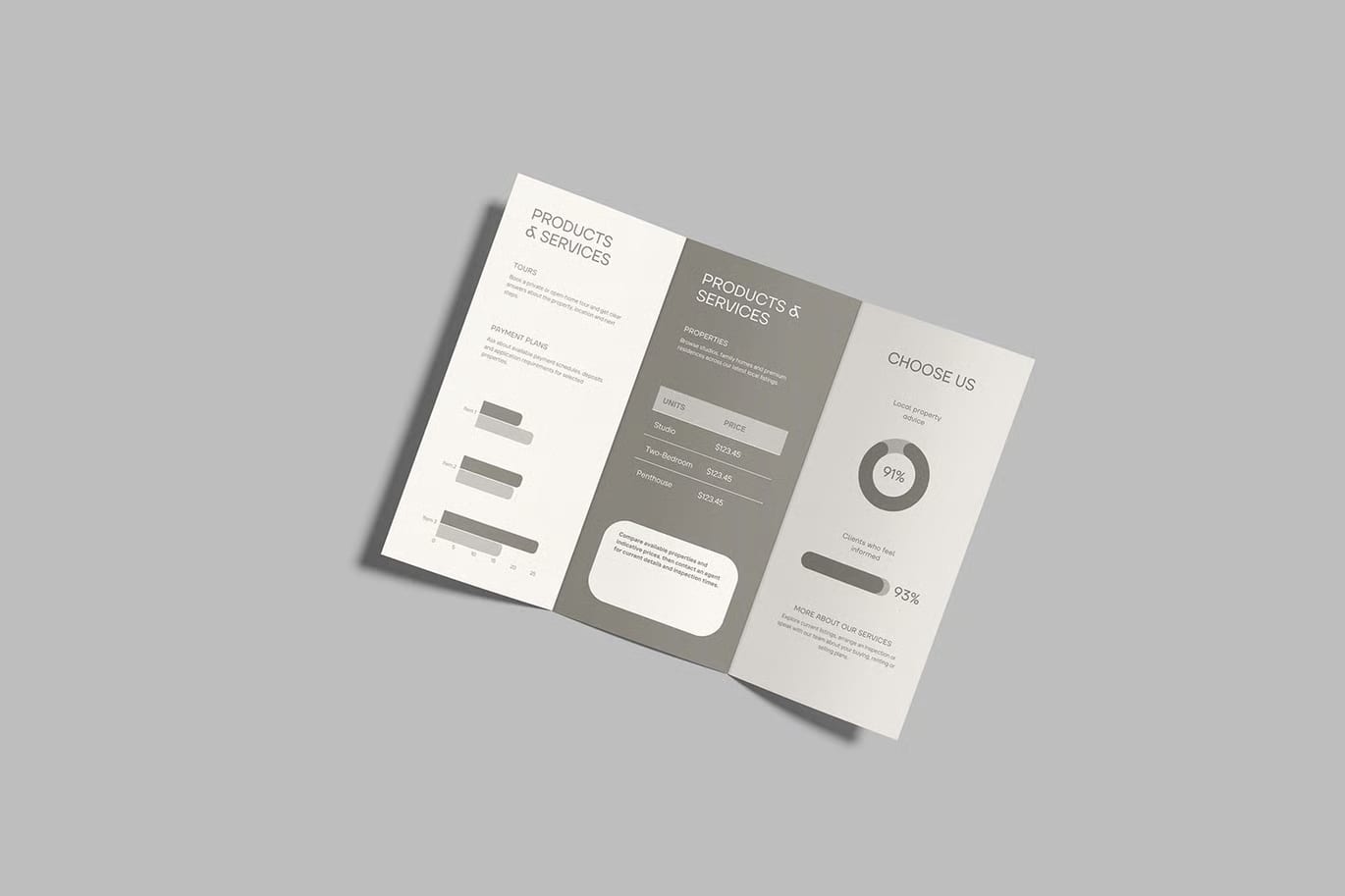 Free Trifold Brochure Mockup 3