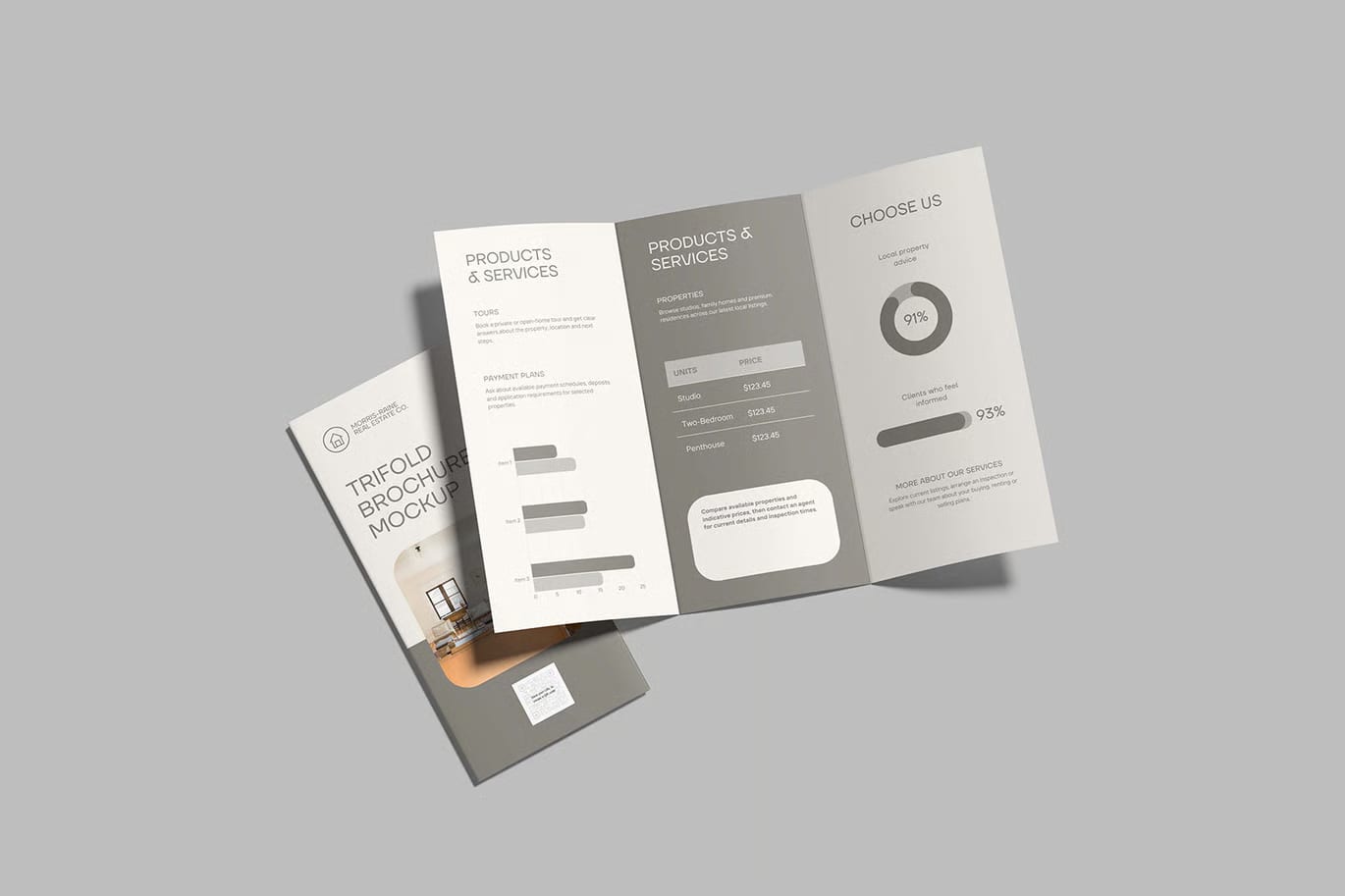 Free Trifold Brochure Mockup 4