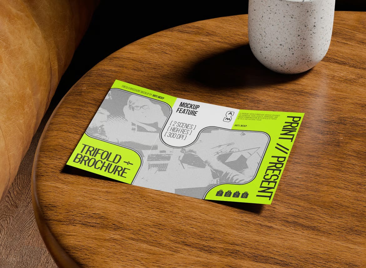 Free Trifold Brochure Mockup Set 3