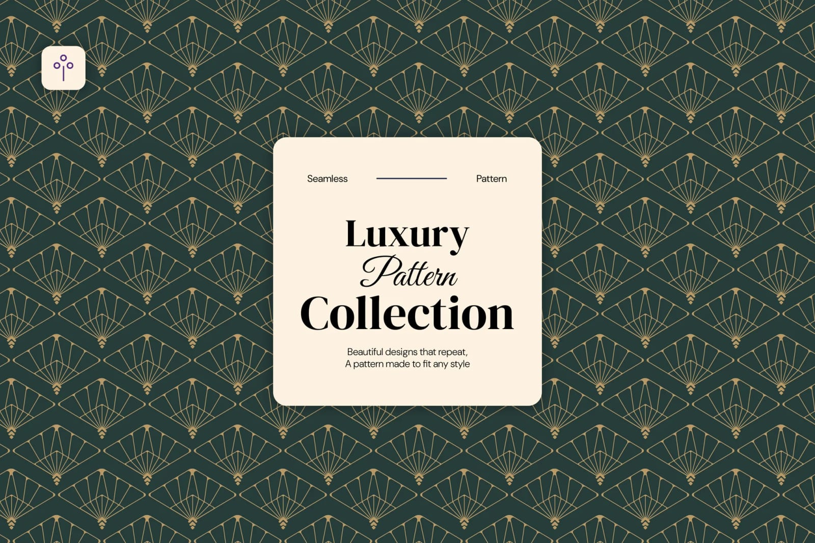 Free Vintage Art Deco Fan Seamless Pattern 1
