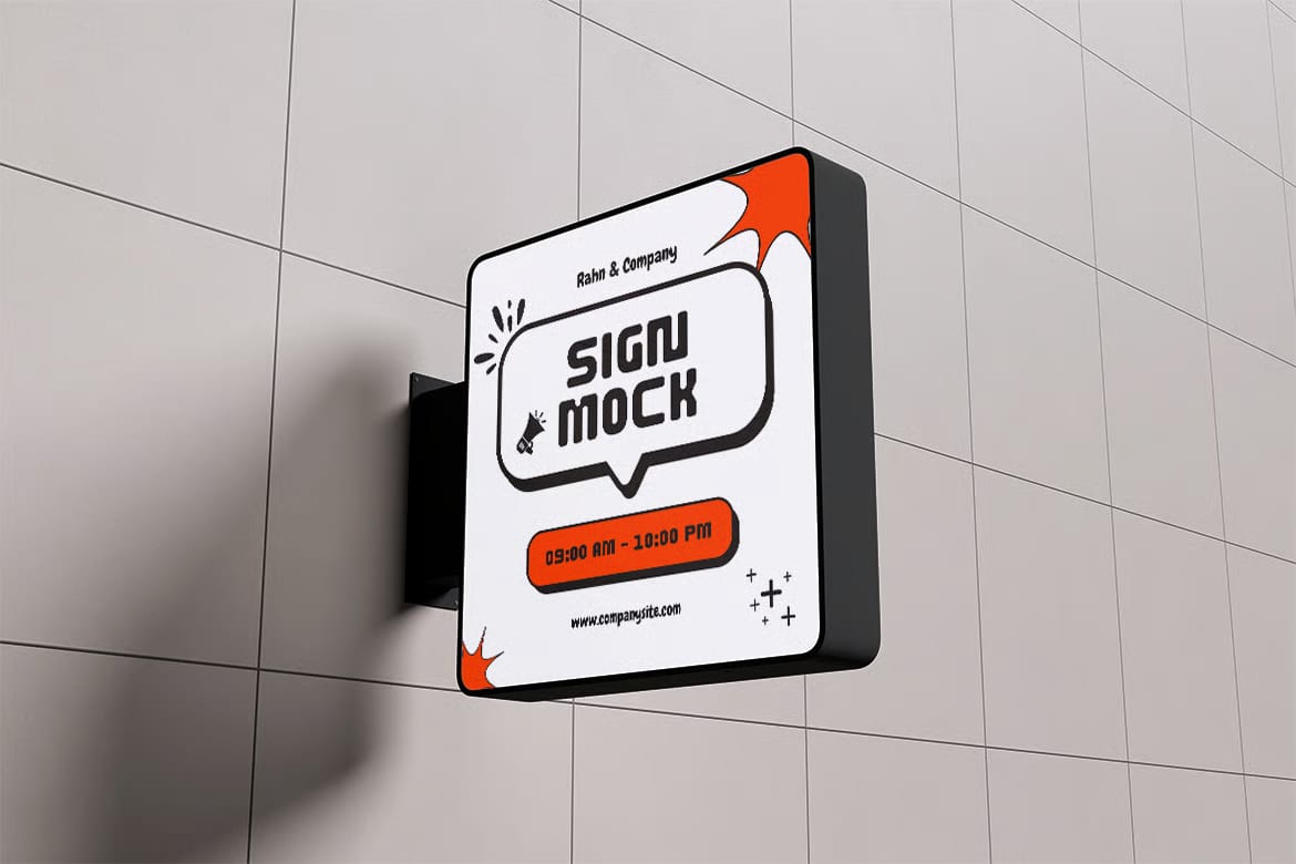Free Wall Sign Mockup 2