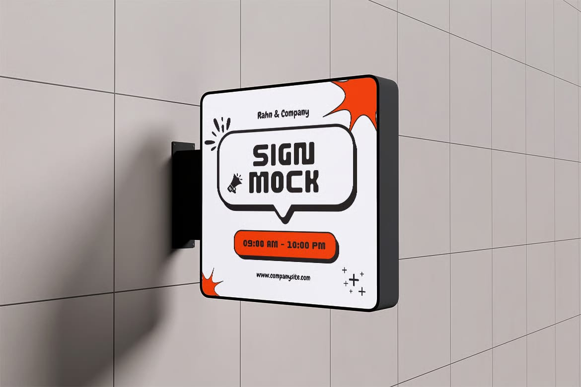 Free Wall Sign Mockup 3