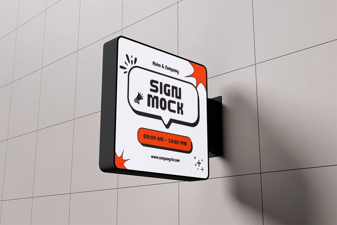 Free Wall Sign Mockup 4