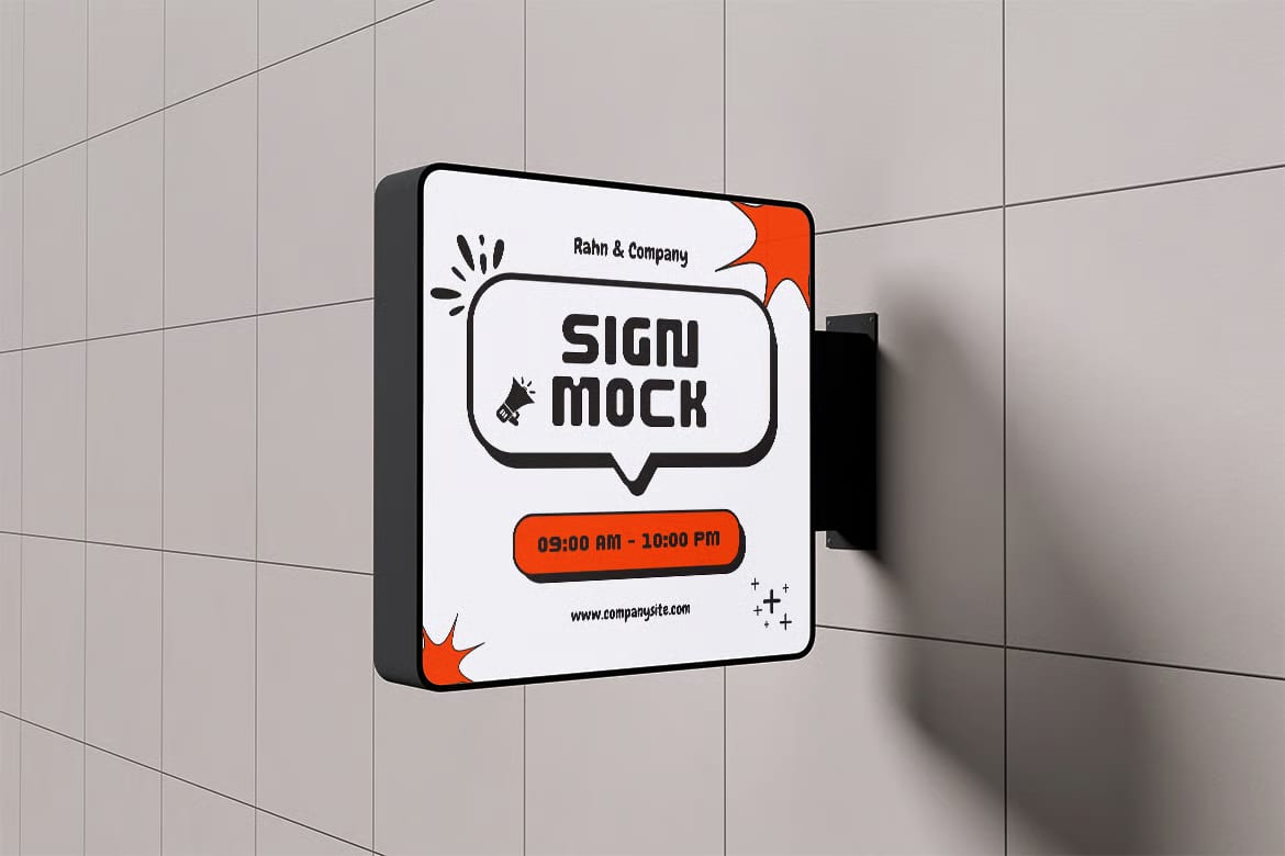 Free Wall Sign Mockup 5