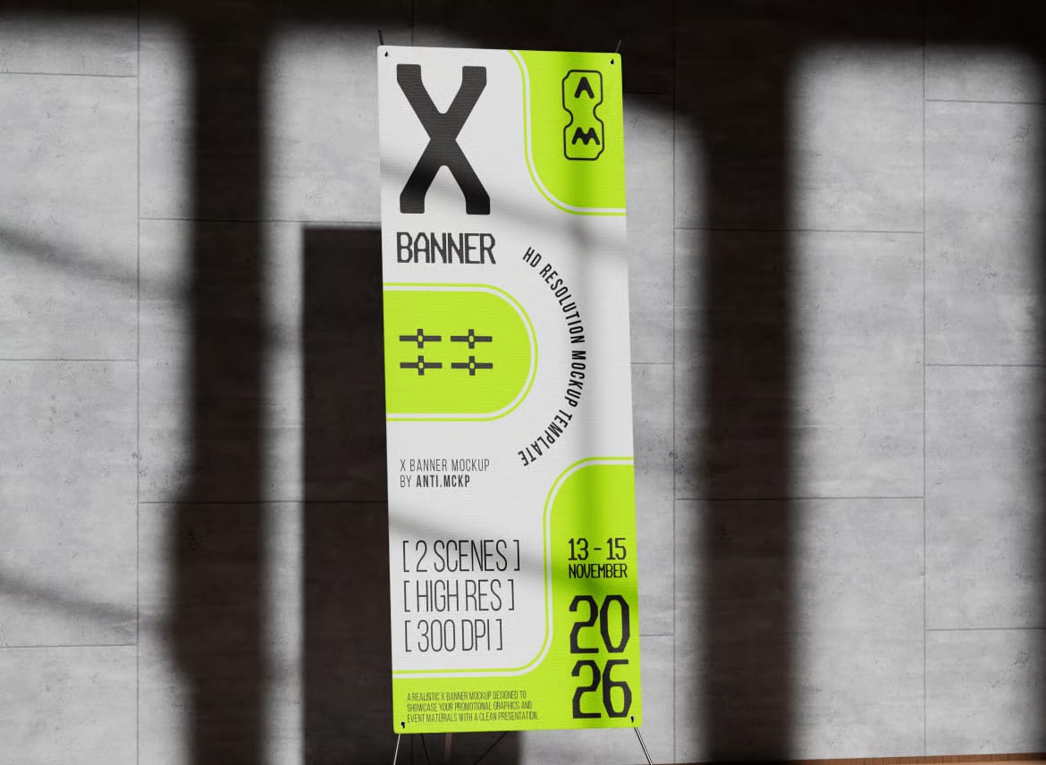 Free X Banner Mockup 3