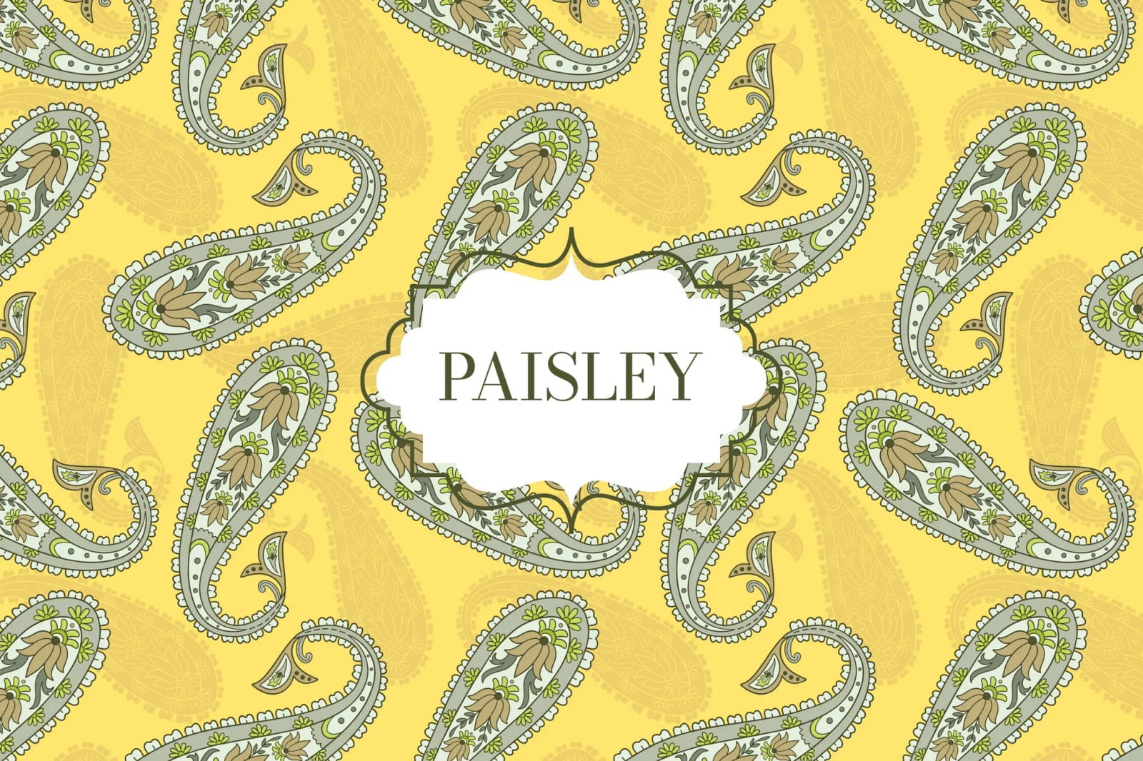 Free Yellow Paisley Pattern 1