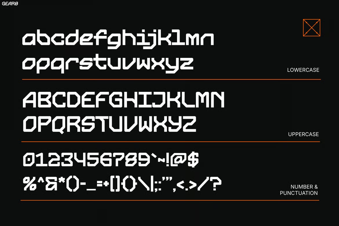 Gear8 Free Futuristic Tech Display Font 2
