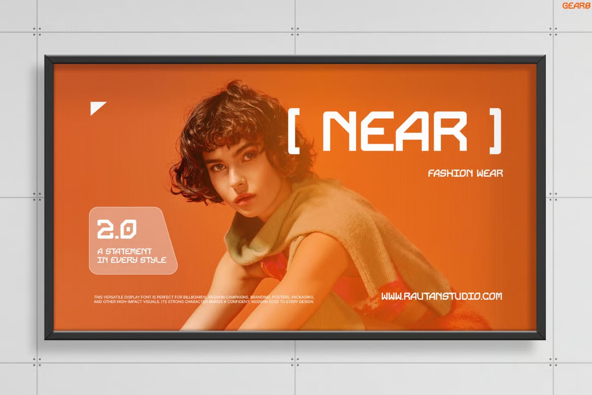 Gear8 Free Futuristic Tech Display Font 7