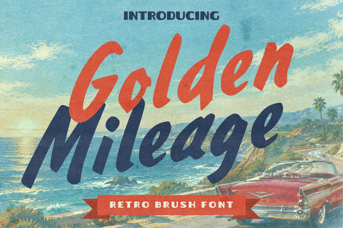 Golden Mileage Free Brush Font 1