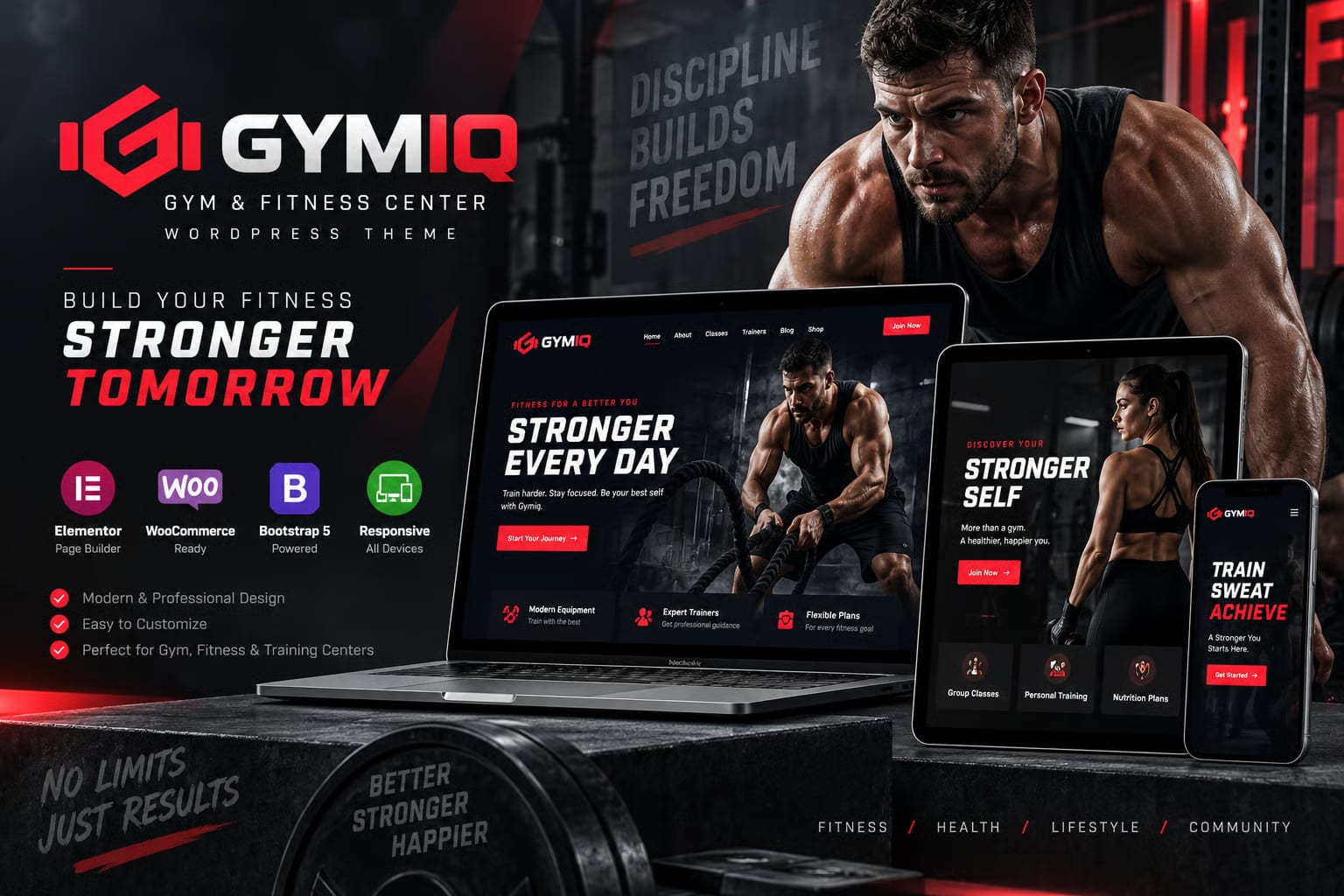 Gymiq Free Gym & Fitness Center WordPress Theme 1